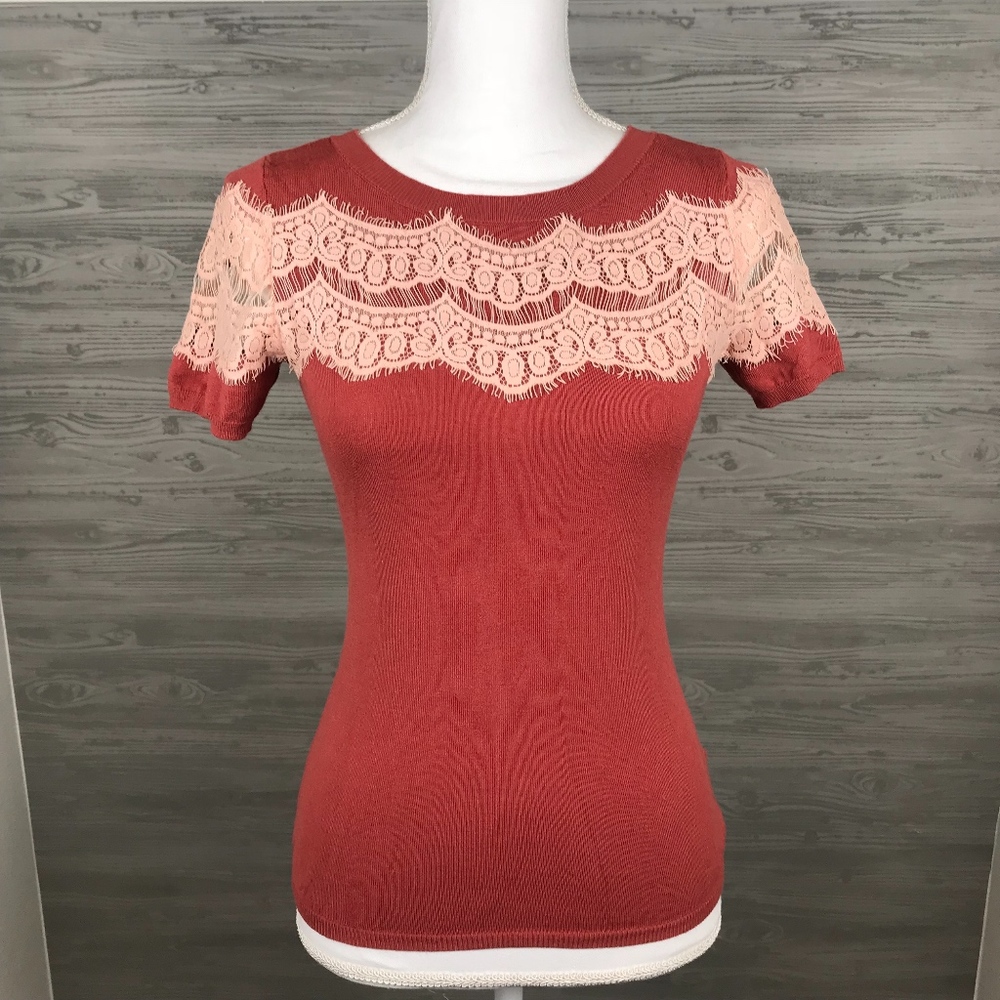 Madison Jules | Pink Lace Light Sweater